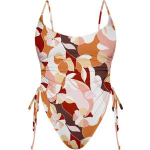 Women's Sexy One Piece Bathing Suit Tummy Control Swimsuit (Medium, Graphic Floral)