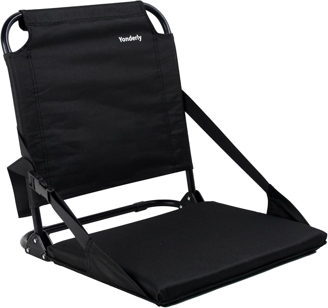 Yonderly Stadium Seats with Back Support, Bleacher Seat with Storage Pockets, Ideal for Viewing Platforms, Camping, Kayaking Seat, 17.7"x16.5"x18.1"