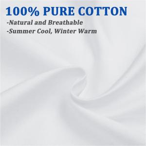Precoco White Pillow Case King Size 1 Pack 100% Cotton Cozy & Soft Pillow Protector with Zipper Hidden 600 Thread Count Cooling Pillowcase Cover for Hair and Skin,20x30 Inches