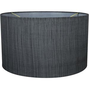 Aspen Creative 58327B UNO Construction Transitional Hardback Drum (Cylinder) Shape Lamp Shade in Grey & Black, 17" Top x 17" Bottom x 10" Height