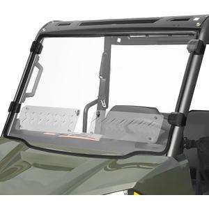 KEMIMOTO Front Vented Windshield Compatible With Polaris Ranger Midsize 570 500 SP/Crew 2015-2025, Scratch Resistant PC UTV Window Compatible With Ranger ETX EV Accessories Parts (Not Fit Full Size)