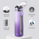 Enerbone 32 oz Insulated Water Bottle, 32oz 2 Lids (with Straw/No Straw), Stainless Steel Double Wall Flask for Hot & Cold Drinks, Leakproof Travel Bottle for Gym, Office, Hiking