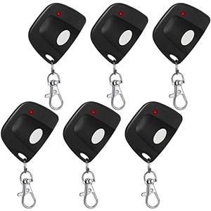 Kingdder 6 Pcs 8 Dip Switch 310mhz Garage Door Remote Compatible with Linear Delta 3 (DT DTA DTD DTC DNT00002A) Gate Opener Remote with Keychain (Black,White Button)
