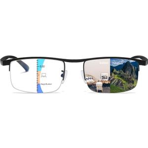 Photochromic Progressive Multifocus Reading Glasses Anti-blue Light Transition Multifocal Readers Clear Sunglasses
