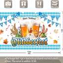 2 x ZTHMOE Fabric 72x43inch Oktoberfest Photography Backdrop Blue White German Bavarian Beer Festival Background Autumn Harvest Celebration Party Decorations Photo Banner Booth