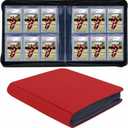 60 Pockets Graded Card Binder, Toploading PSA Slab Holder Album, PU Leather Graded Card Storage Binder, Premium 6 Pocket PSA Card Binder Album with Sleeves (Red)
