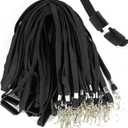 Ollain 25 Pack Breakaway Lanyard with J-Hook Bulk Flat Lanyards for Name tag ID Badges (Black)
