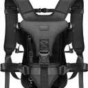 YUDODO Pet Dog Front Carrier Backpacks Multiple Adjustable Small Dog Chest Carrier Legs Out Easy-Fit Puppy Travel Backpack Carrier for Women to Hiking Camping (Medium,Black) (Medium (11-18lbs))