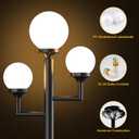79'' Outdoor Post Lights Waterproof, Triple Head Street Light Pole Lamp for Outside,3Pcs 10W LED Bulbs Included, Waterproof Outdoor Post Light Fixtures for Garden/Yard/Patio/Driveway, Black-C