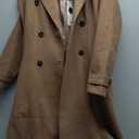 IDEALSANXUN Womens Long Wool Coat Fall Winter Double Breasted Trench Coat Peacoat Jackets (Medium, Dark Khaki)