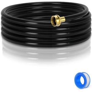 Dehumidifier Drain Hose with 3/4 Inch FHT Connector, featuring Rust-Resistant Brass Fittings for Leak-Proof Connection, Perfectly Compatible with Most Dehumidifier Brands (6FT, Black)