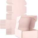 MUNBYN 25 Pack Shipping box 9x6x4 Inch, Corrugated Mailing Box For Small Business, Packing and Moving, Gift Box Mailer, Pink