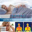 Marchpower Cooling Blanket Queen Size For Hot Sleepers, Arc-Chill Cooling Blanket with Double-Sided Design, Japanese Cooling Fiber Absorbs Body Heat, Lightweight Soft Cold Blankets For Sleeping Summer (Queen 79" X 86", Blue)