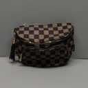 Checkered Crossbody Bum Bags for Women, Nylon Sling Bags with Shoulder Strap, Large Capacity Checkered Purse Bag (Brown)