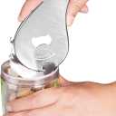 Jar Bottle Can Opener for Weak Hand & Seniors with Arthritis-Easy Twist Off Caps (0.6"-2.7") & Pull Tab Seals,Unique Kitchen Gadget,Multi,Portable Christmas Gifts for Elderly/Women/Men (Black)