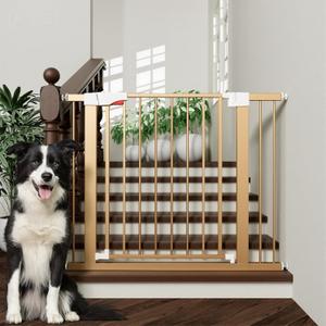 FreeStanding Portable Auto Close Pet Gate | Pressure Mounted Dog Gate for Doorways & Stairs, Walk-Through Door, Tool-Free Installation.