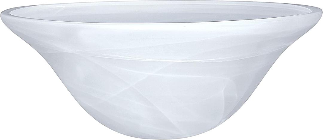 Aspen Creative 23143-11A Alabaster Shade for Medium Base Socket Torchiere, Swag Lamp and Pendant, 13-1/4" Diameter x 5-1/8" High, 1 Pack Replacement Glass, Frosted, 13-1/4" x 5-1/8"