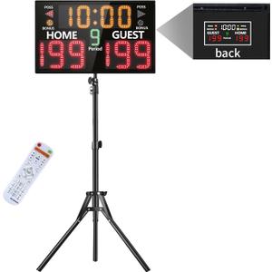 Electronic Basketball Scoreboard with Buzzer, Digital Scoreboard with Remote,Portable Score Keeper Battery Powered Score Board for Sports Games