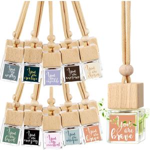 Teenyyou 20 Pcs Thank You Gift Bulk Empty Car Air Freshener Diffuser Hanging Ornament Glass Essential Oil Diffuser Teachers Volunteer Staff Employee Appreciation Gifts