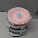 Suclain 4 Pcs Collapsible Bowls with Lids Silicone Camping Food Storage Container Expandable Folding Salad Lunch Box Travel Container for Hiking Camping(Red, Pink, Blue, Green,12 oz)