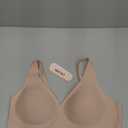 OEAK Women's Deep V Bras Wireless Comfortable Bra Supportive No Underwire Bras Tshirt Push Up Bralettes Plunge Seamless Bra (Large, Jacquard Nude)