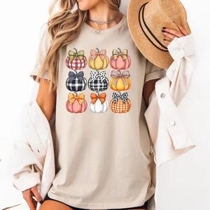 Women's Halloween T-Shirts Pumpkin Graphic Tees Autumn Fall Shirts Loose Casual Short Sleeve Tops (Apricot3, S) (Yellow, S)