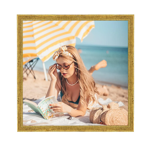 Wood 20x20 Frame Gold, Ornate Natural 20x20in Poster Picture Frame, Modern Golden 20 x 20inch Gallery Wall Photo Frame with HD Plexiglass, Horizontal Vertical Wall Mounting Display 1pcs