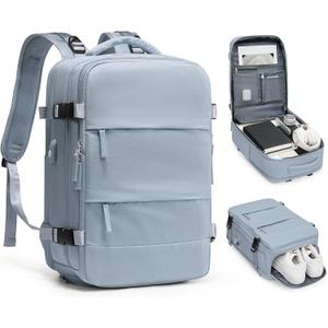 Travel Backpack For Women Men Airline Approved Carry On Backpack Flight Approved Waterproof Sports Luggage Backpack Casual Daypack Small Hiking Backpack Grey Blue (Standard)
