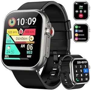 Smart Watch for Men Women, 1.85" HD Fitness Tracker (Answer/ Make Call), 1000 mAh Battery, 120+ Sport Modes, 24/ 7 Heart Rate/ Sleep Monitor Fitness Watch, IP68 Waterproof, Smartwatch for Android/ iPhone