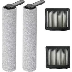 Brush Rollers and Filters Replacement Accessories Kit for Dreame k10 Pro / k10 Wet Dry Vacuum Cleaner: 4 Pack used for Pet Hair, Dirt, and Debris on All Floor Surfacesparts