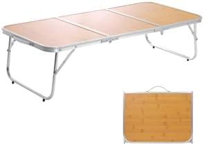Moosinily Small Camping Table 3FT Folding Picnic Table Foldable Low Camp Table Portable Short Aluminum Outdoor Short Floor Beach BBQ Yellow 35.2×15.7 inch Yellow