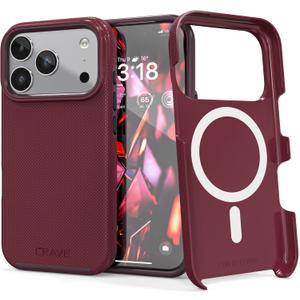 Crave Compatible with iPhone 17 Pro Case, [Compatible with MagSafe] Shockproof Protection Dual Layer Case for Apple iPhone 17 Pro (6.3 inch) - Berry