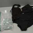 Eomenie Bikini Sets for Women High Waisted Two Piece Bathing Suit U Wired V Neck Swimsuit Adjustable Straps Swimwear, Size L