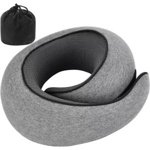 Neck Pillow | Compact Travel Pillows for Airplanes, Car Trips and Home Comfort| Foldable Memory Foam Neck Support | Size Adjustable for Adults and Kids | Lightweight (0.60 Pounds) and U-Shape Design