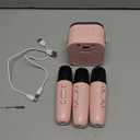 Upgraded Mini Karaoke Machine with 3 Wireless Microphones for Kids Girls Boys - Karaoke Party Speaker Christmas Birthday Gifts for 4 5 6 7 8 9 10 11+ Year Old - Kids' Instrument Accessories - Pink