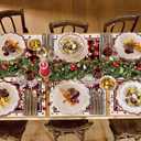 50Pcs Christmas Plaid Snowflake Paper Placemats, Disposable Xmas Table Mats for Holiday Party Dining Table Decoration