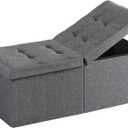 35-INCH Storage Ottoman Bench, Footrest with Storage, End of Bed Bench Coffee Table for Living Room, Bedroom, Entryway, Dark Gray