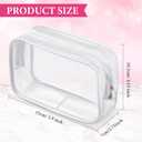 Weewooday 12 Pieces Clear Makeup Bags Cosmetic Storage Bags PVC Zipper Pouches Travel Waterproof Makeup Plastic Case for Women Organizing Toiletries Traveling (Small,Small,White Side Frosting)