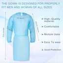 Xuhal 150 Pack Disposable Isolation Gowns PPE Gowns Disposable Bulk Fully Closed Double Tie Back Elastic Cuffs for Home Isolation, Labs, Dental, Beauty Agencies, Tattoo Practices, Unisex (Blue)