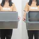 Litter Box with Lid, Stainless Steel Cat Litter Box, 12" Small Metal Litter Box for Kittens, Grey