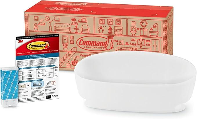 Command Shower Caddy with Water Resistant Command Strips, Frosted, Easy to Open Packaging Bathroom Organization