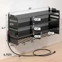 POKIPO Large Power Tool Organizer Wall Mount with Charging Station,4 Layer Heavy Duty Metal Tool Storage Rack Loads 600lbs with 8 Cordless Drill Holder,Battery Utility Rack Loads with 4 Power Strip