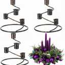 Sliner 3 Pcs Christmas Advent Wreath Candle Holder Rustic Advent Wreath Candle Ring with Spiral Structure Metal Christmas Candlestick Holders Centerpiece Decorations for Home Table Church Party