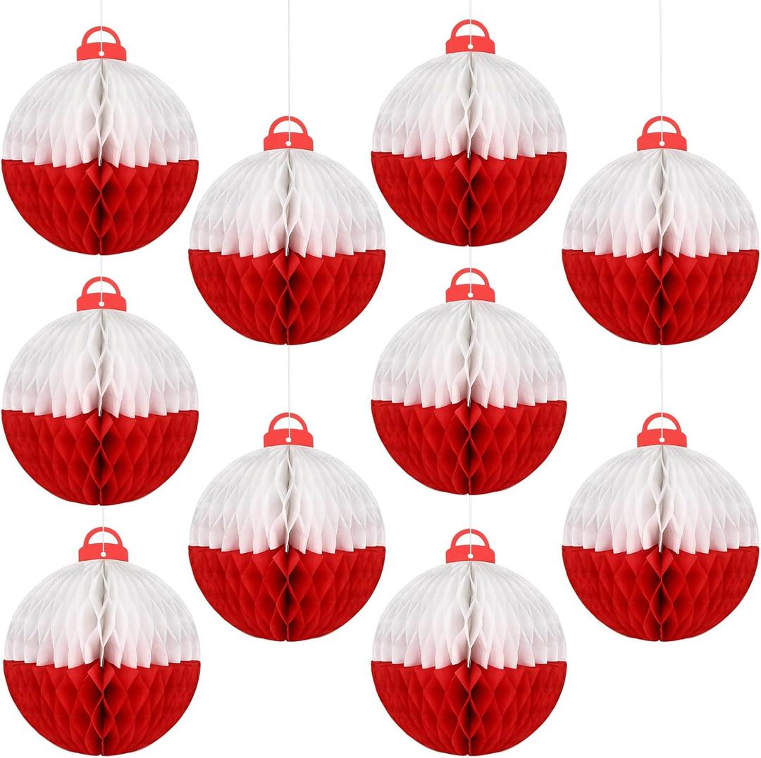 10PCS Gone Fishing Honeycomb Ball Decorations Centerpieces for Tables Bobber Paper Hanging Ceiling Sign Fishermen Themed Party Supplies for Fishing Theme Party Birthday Baby Shower Party Favor