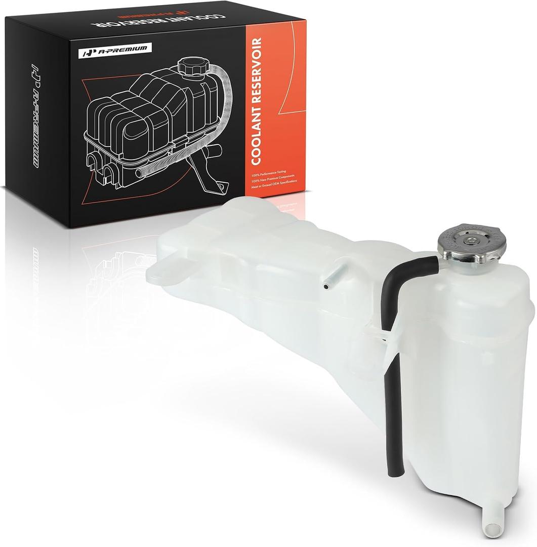 A-Premium Front Pressurized Engine Coolant Reservoir Tank with Cap & Tubing Compatible with Dodge Charger, Challenger & Chrysler 300, 2011-2023, Overflow Tank Reservoir