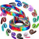 EcoBark Dog Leash - Soft & Reflective Comfort Training Leashes with Padded Handle - Safe, Strong, & Durable for Small, Medium or Large Dogs (Tie Dye) (6 ft x 1 in - Standard Width)
