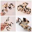 Large Tortoise Shell Claw Clip 3.5 Inch Cellulose Acetate Hair Claw Clips Checkered Hair Claw Clips French Design Hair Jaw Clamp for Women Ladies (2 Pack)