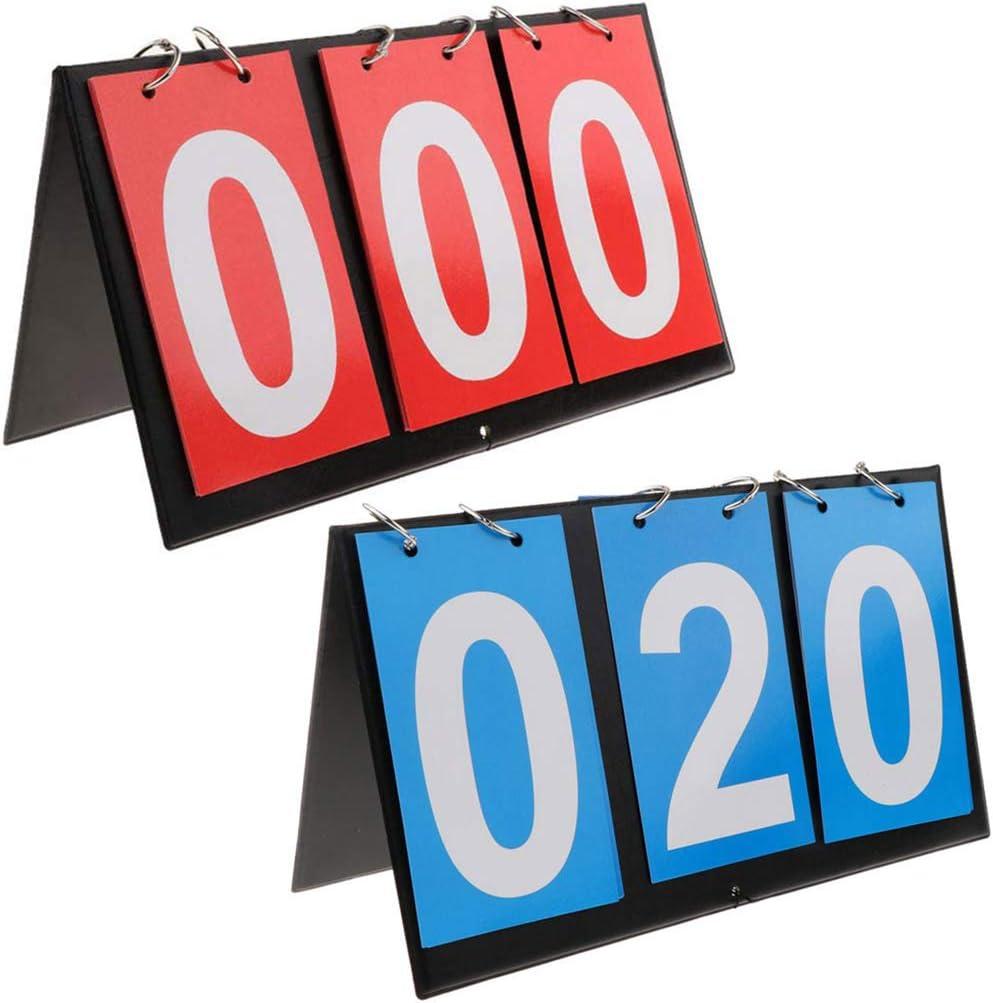 APORO Portable Table Top Scoreboard Flipper, Multi Sports Score Flip Scoreboard (3 Digit)