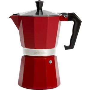 Primula Classic Stovetop Espresso and Coffee Maker, Moka Pot for Italian and Cuban Caf Brewing, Greca Coffee Maker, Cafeteras, 6 Espresso Cups, Red