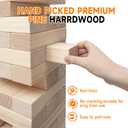 SHAREWIN Nattork Giant Tumbling Tower (Stack from 1.77Ft to 4+ Ft), Wood Stacking Giant Blocks Game| Made from Premium Pine Wood| Ideal for Family, 54PCS
